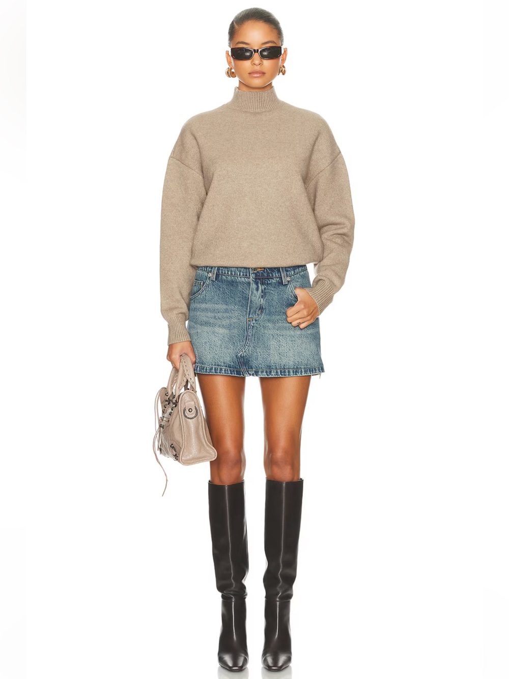 SEROYA Denim /sweater Mini Skirt dress